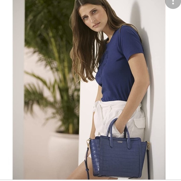 Lauren Ralph Lauren Tyler Croc Embossed Leather Tote Bag - Picture 2 of 15